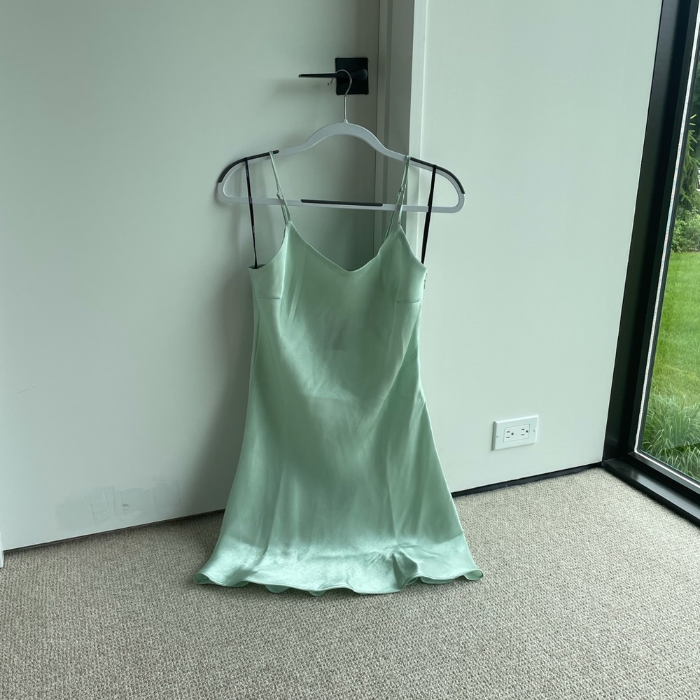 Satin Teal Short Dress